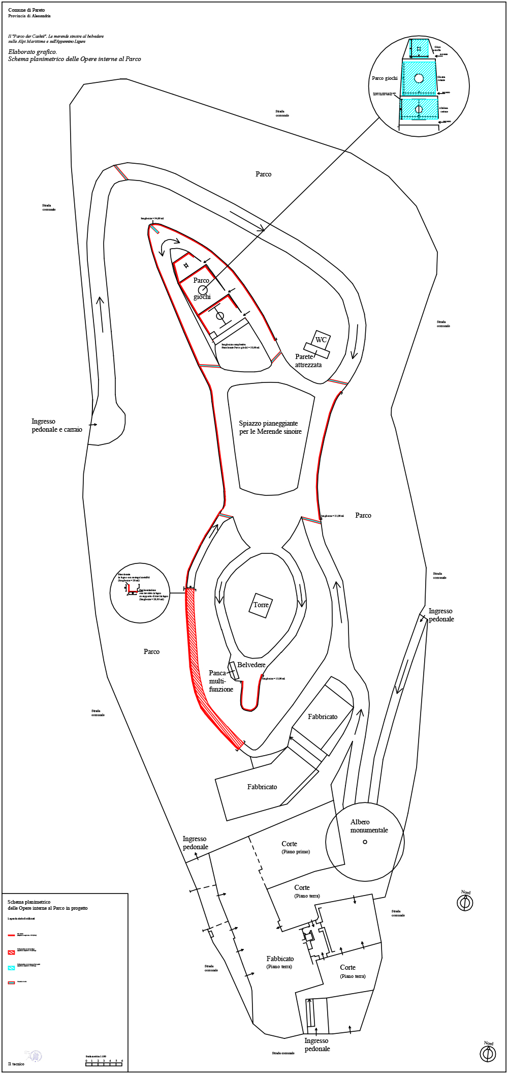 Vista a volo d'uccello del sito An Cashtè Pareto